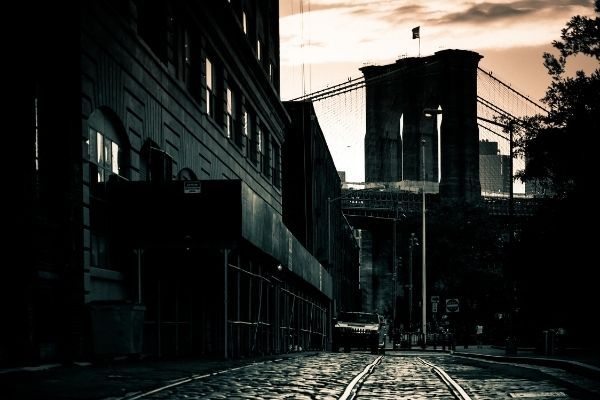 Vias transporte DUMBO barrio de Nueva York