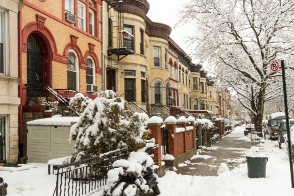 Brooklyn Heights nevado Brooklyn Heights en Navidad