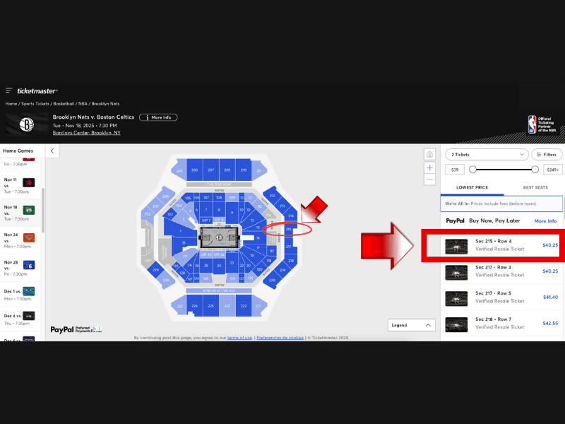 Precios entradas NBA